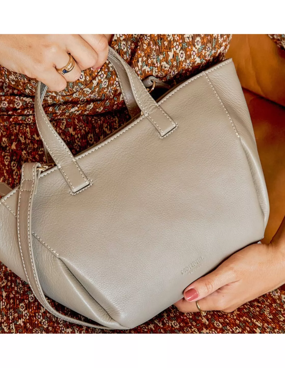 MONPIEL Women'S Leather Bag^Mini Leather Basket Bag Mole