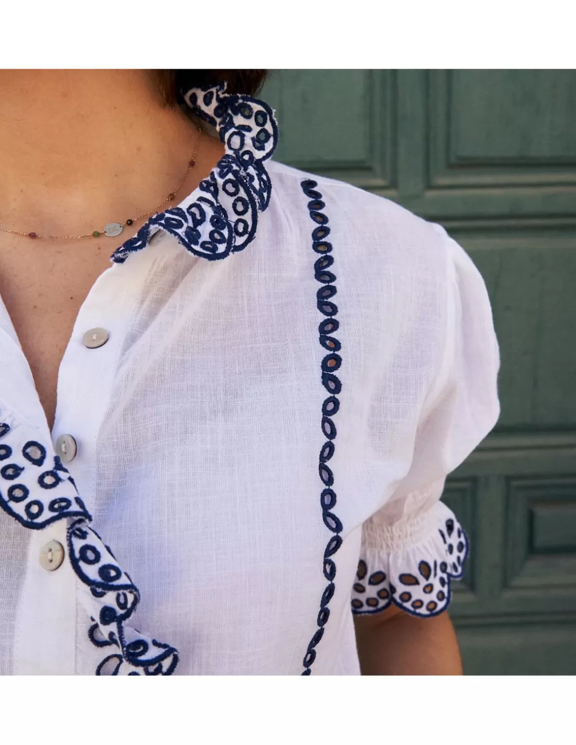 MONPIEL Shirts And Blouses^Nadia Short-Sleeve Ruffled Shirt White