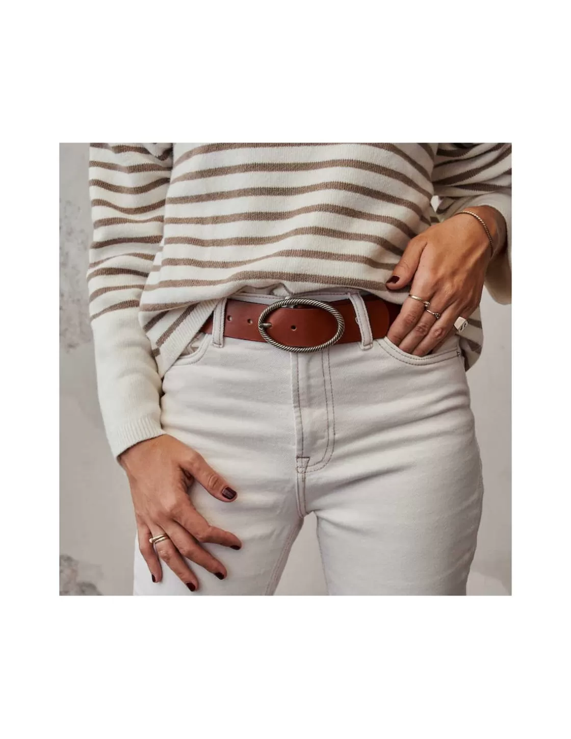 MONPIEL Women'S Leather Belts^Oval Buckle Belt Leather