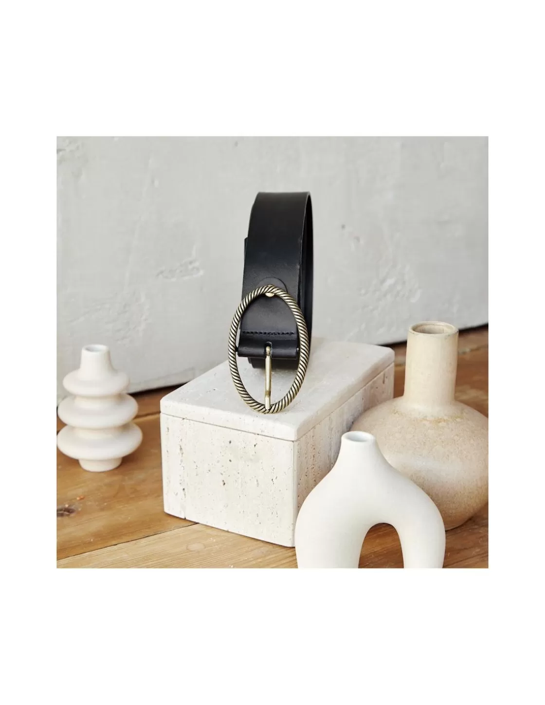 MONPIEL Women'S Leather Belts^Oval Buckle Belt Black