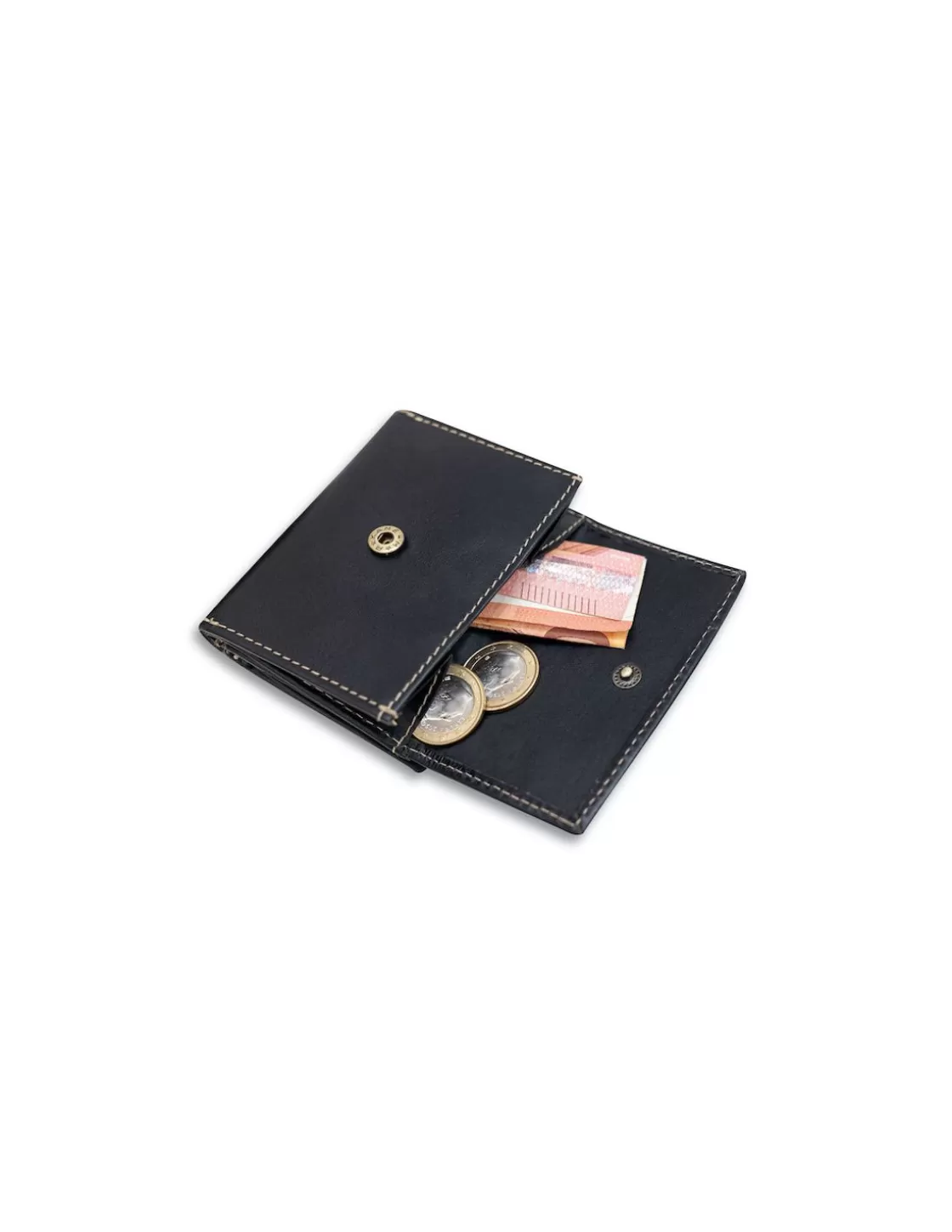 MONPIEL Men'S Leather Wallets^Pocket Wallet With Purse Black