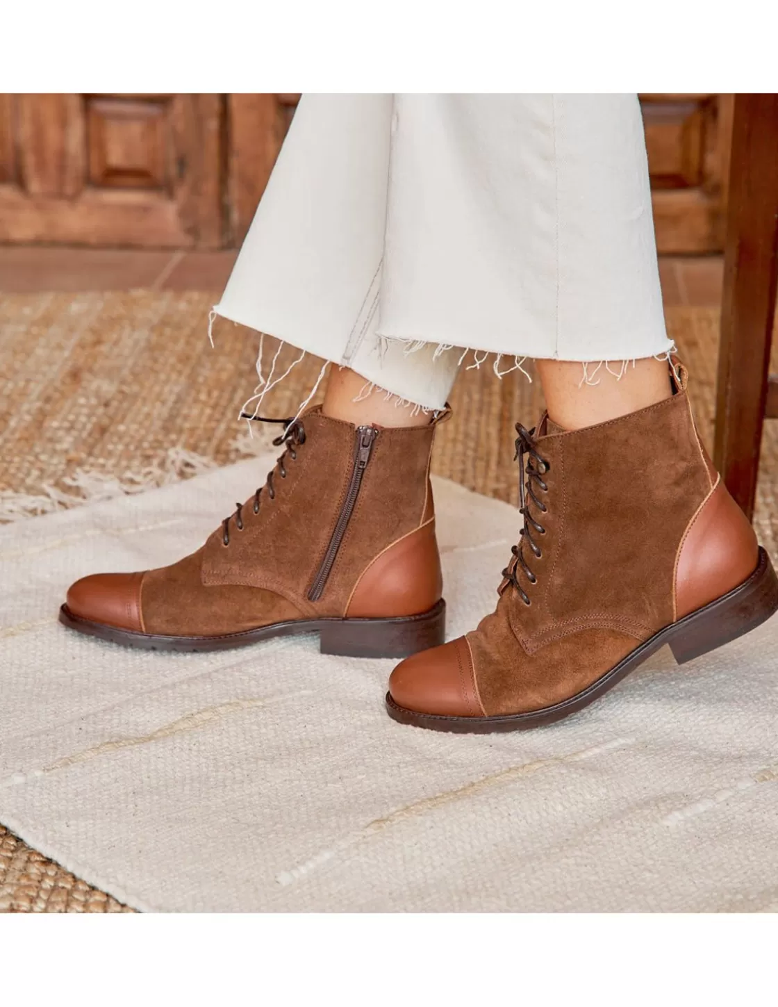 MONPIEL Leather Booty Woman^Satur Women'S Ankle Boot With Laces Leather