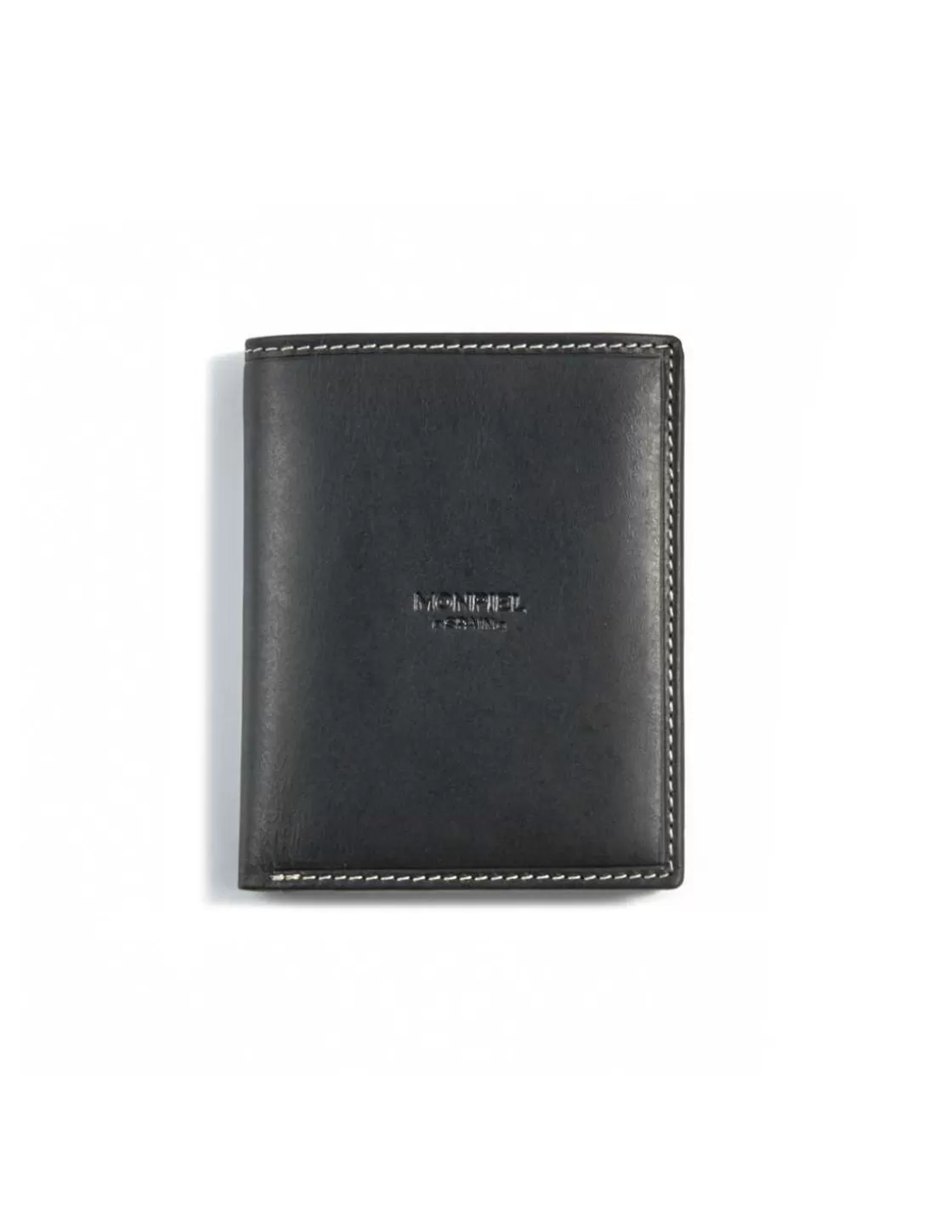 MONPIEL Men'S Leather Wallets^Simple Central Logo Wallet Black