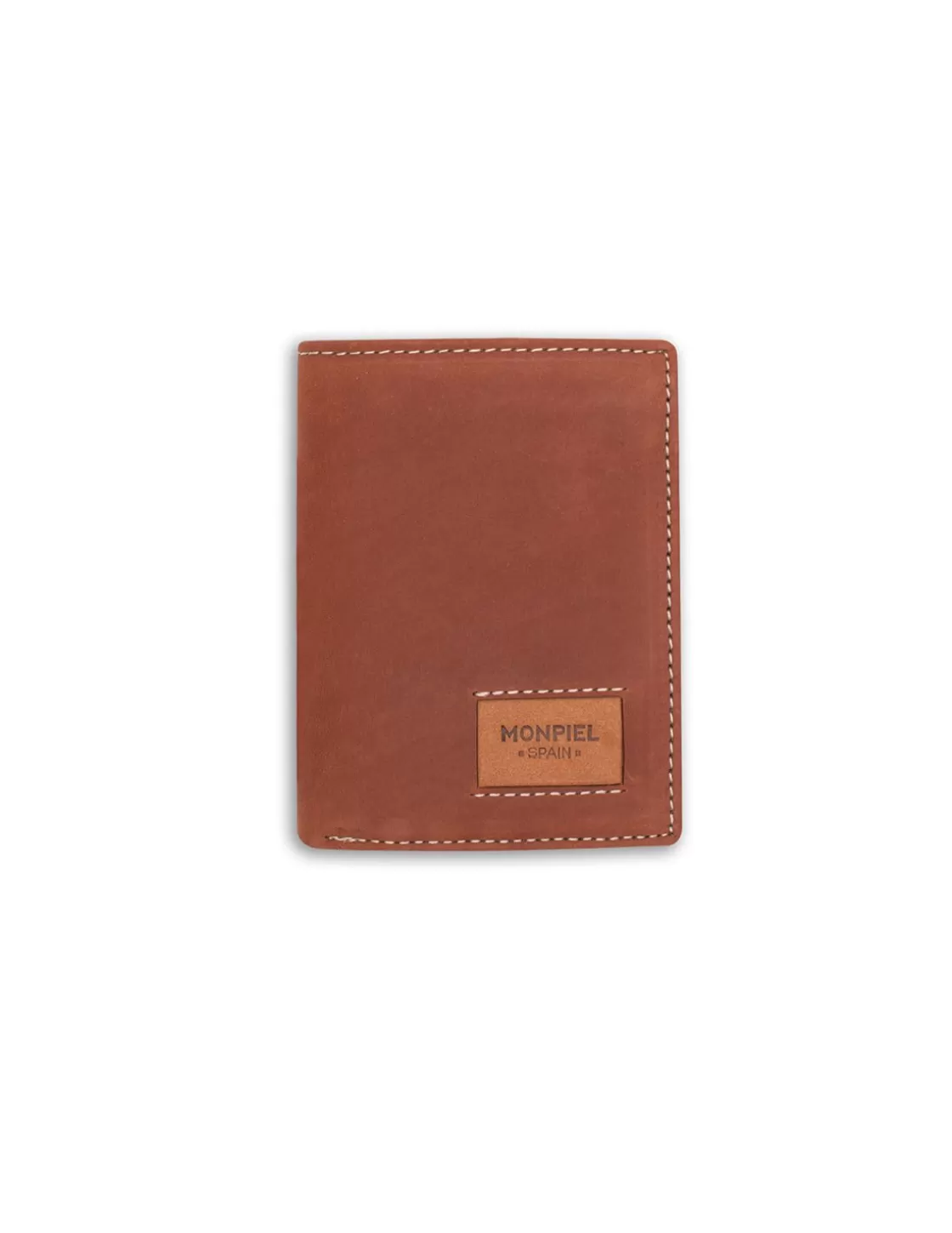 MONPIEL Men'S Leather Wallets^Simple Logo Patch Wallet Havana