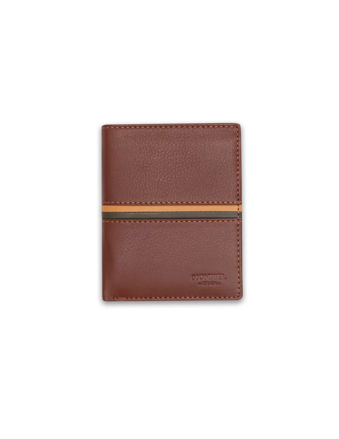 MONPIEL Men'S Leather Wallets^Single Banknote Color Stripes Havana