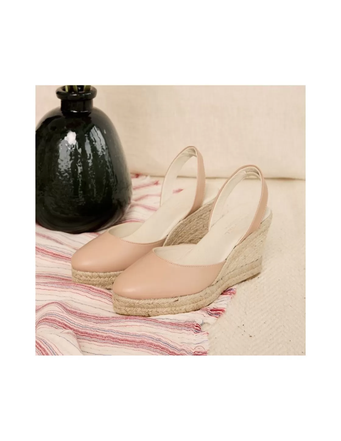 MONPIEL Espadrille^Siros Leather Wedge Espadrille