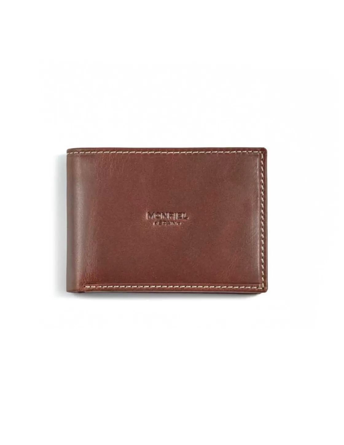 MONPIEL Men'S Leather Wallets^Small American Wallet Simple Central Logo Leather