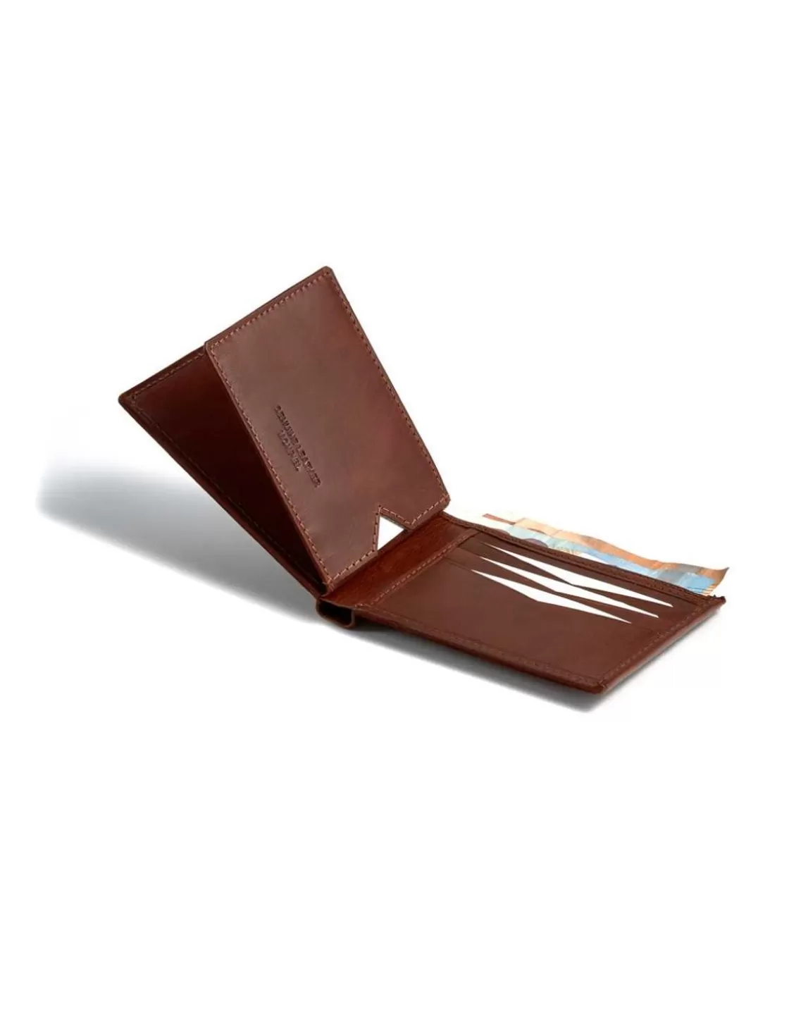 MONPIEL Men'S Leather Wallets^Small American Wallet Simple Central Logo Leather