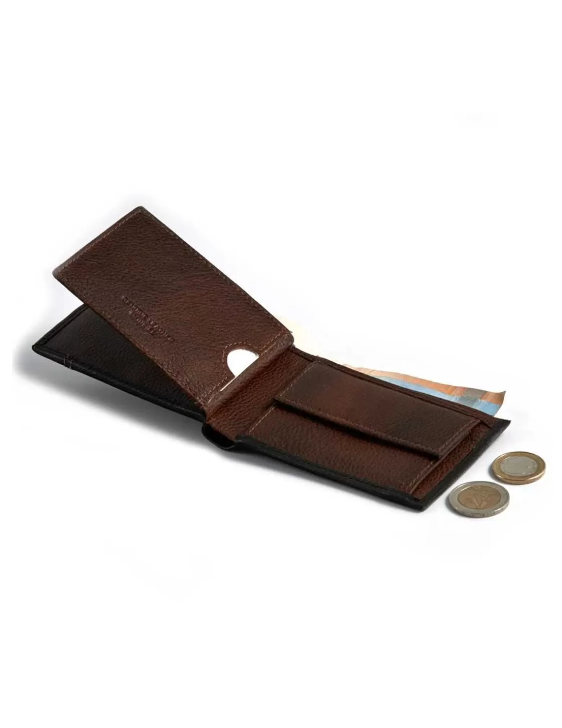 MONPIEL Men'S Leather Wallets^Small American With Two Tone Purse Black