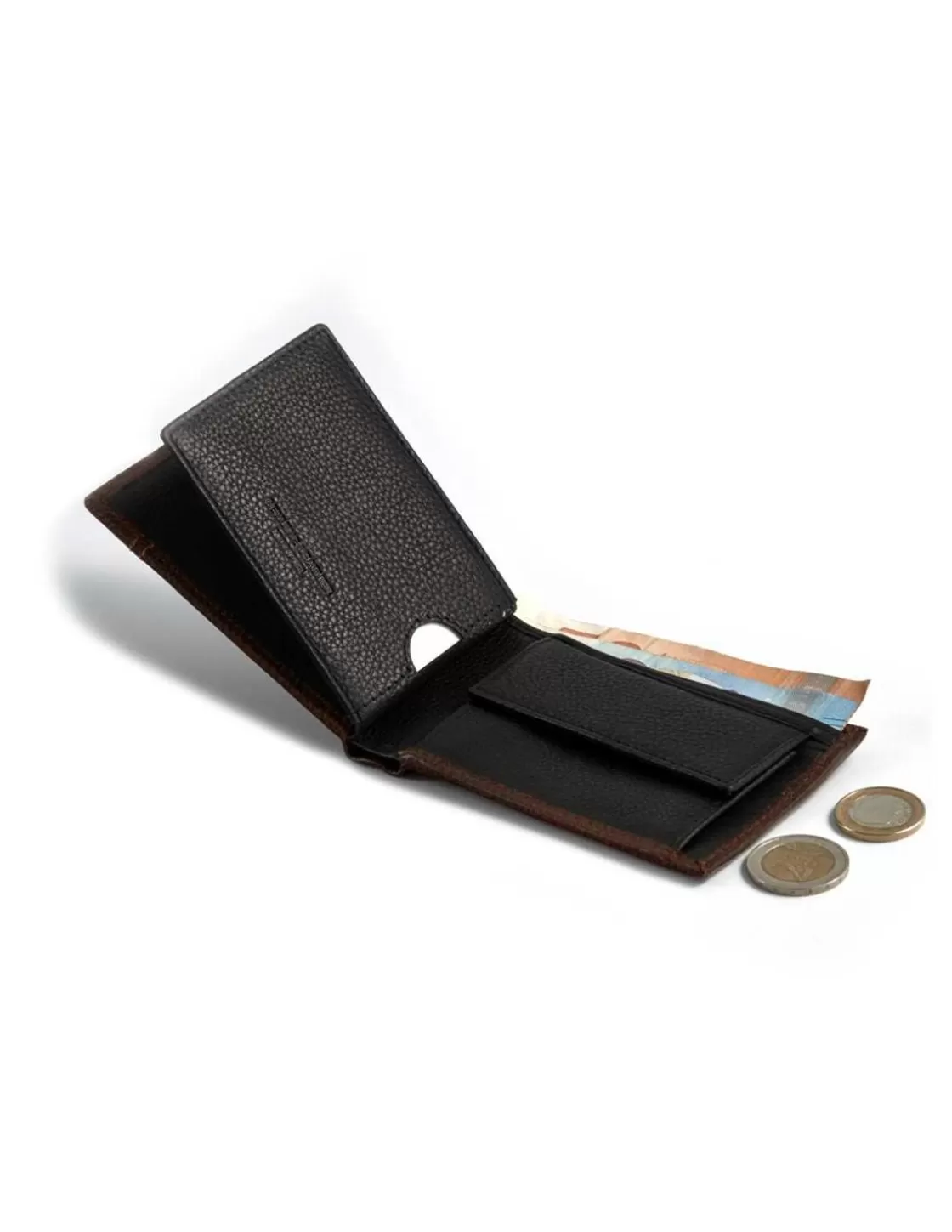 MONPIEL Men'S Leather Wallets^Small American With Two Tone Purse Brown