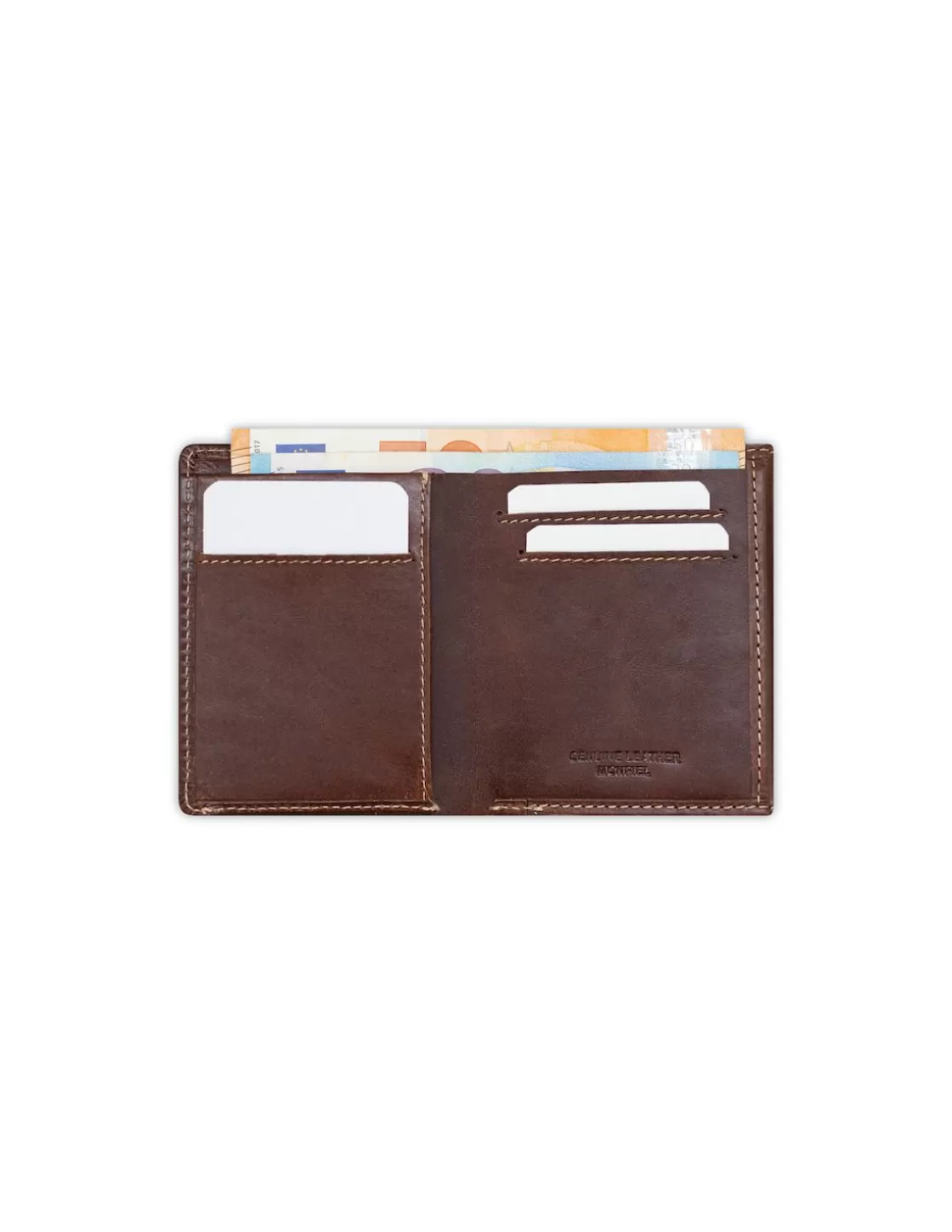 MONPIEL Men'S Leather Wallets^Small Men'S Wallet With Coin Pocket Mini Brown