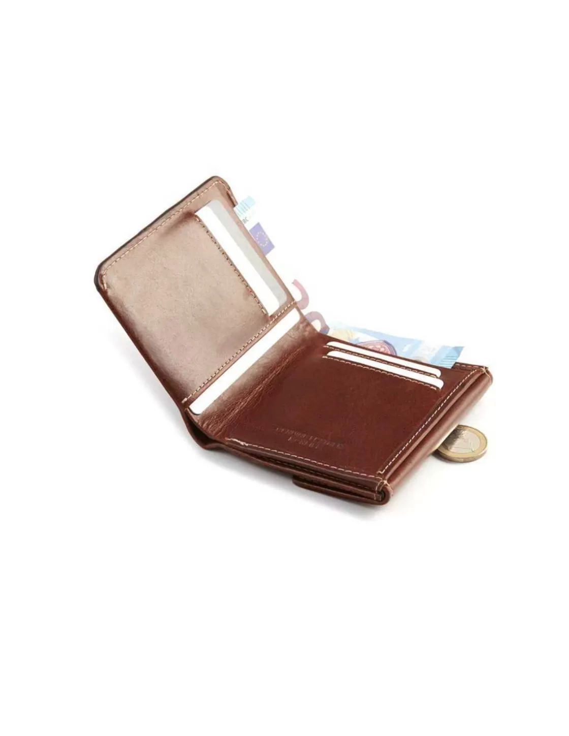 MONPIEL Men'S Leather Wallets^Small Men'S Wallet With Coin Pocket Mini Havana