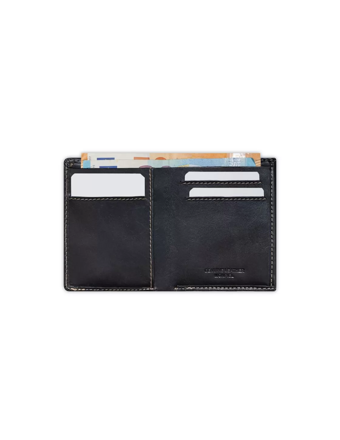 MONPIEL Men'S Leather Wallets^Small Men'S Wallet With Coin Pocket Mini Black