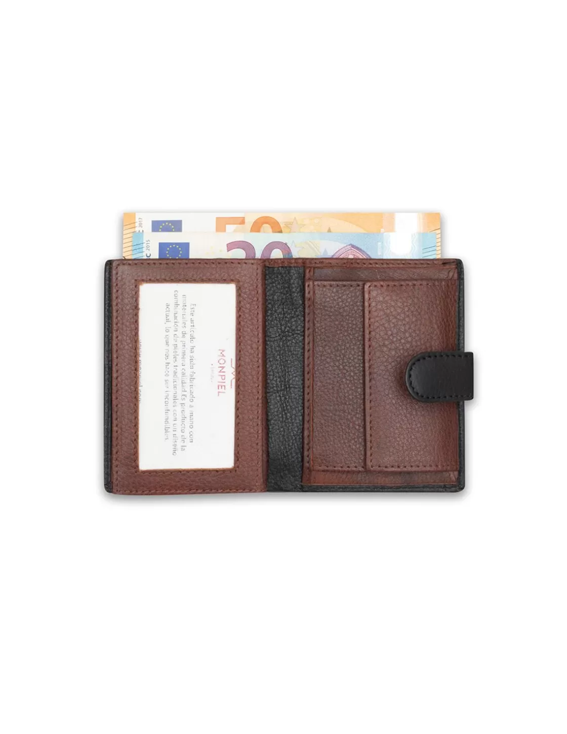 MONPIEL Men'S Leather Wallets^Small Wallet With Wallet And Central Stamped Loop Black