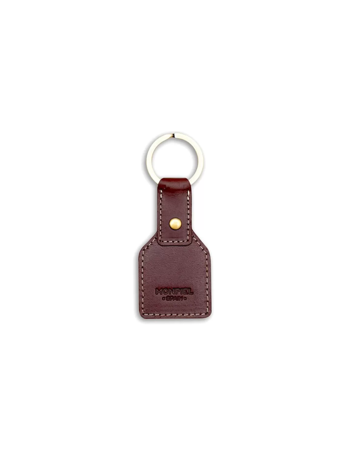 MONPIEL Men'S Leather Keyrings^Square Leather Keychain Brown