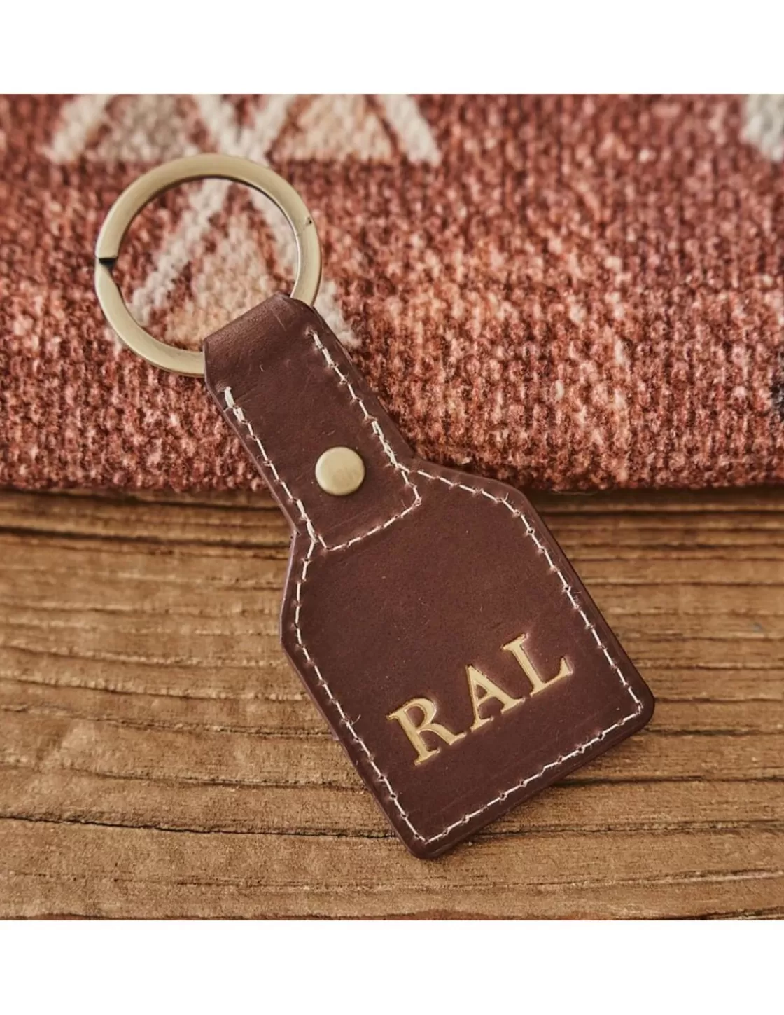 MONPIEL Men'S Leather Keyrings^Square Leather Keychain Brown