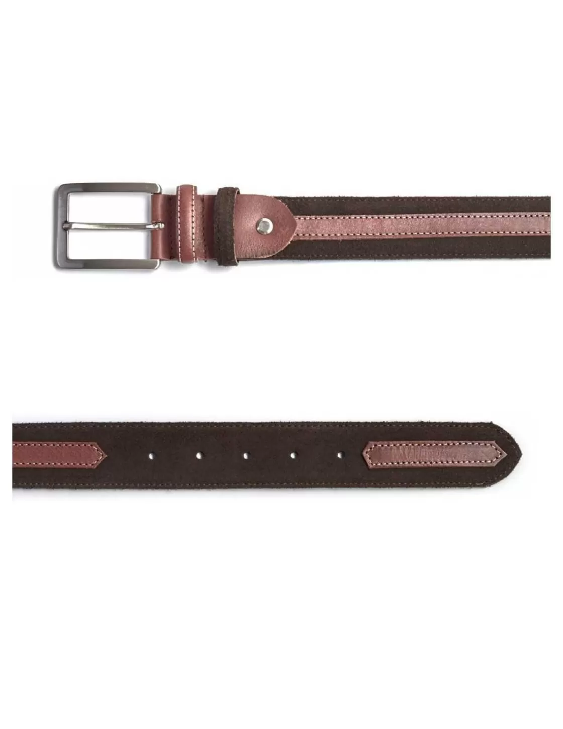 MONPIEL Men'S Leather Belts^Suede Belt With Strap Brown
