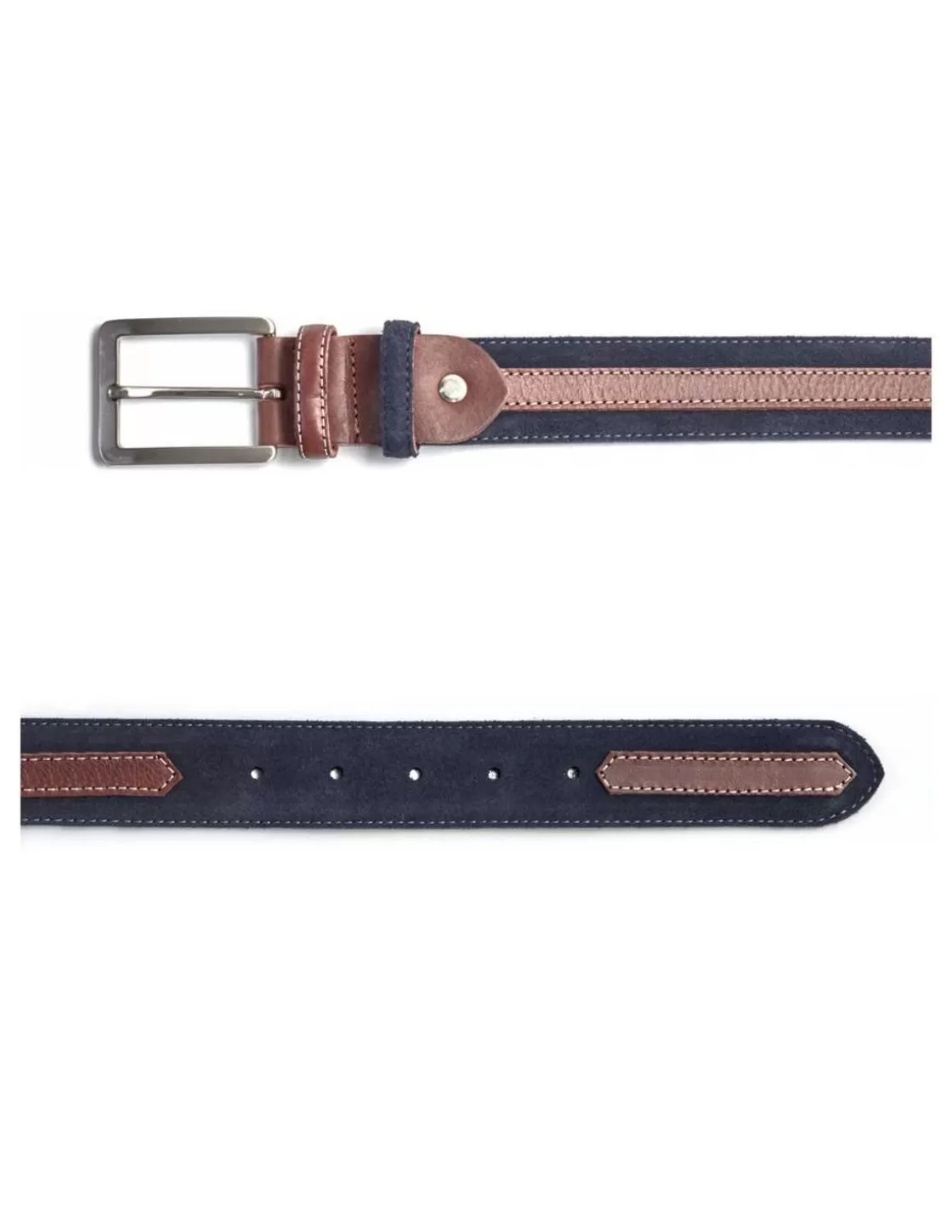 MONPIEL Men'S Leather Belts^Suede Belt With Strap Blue