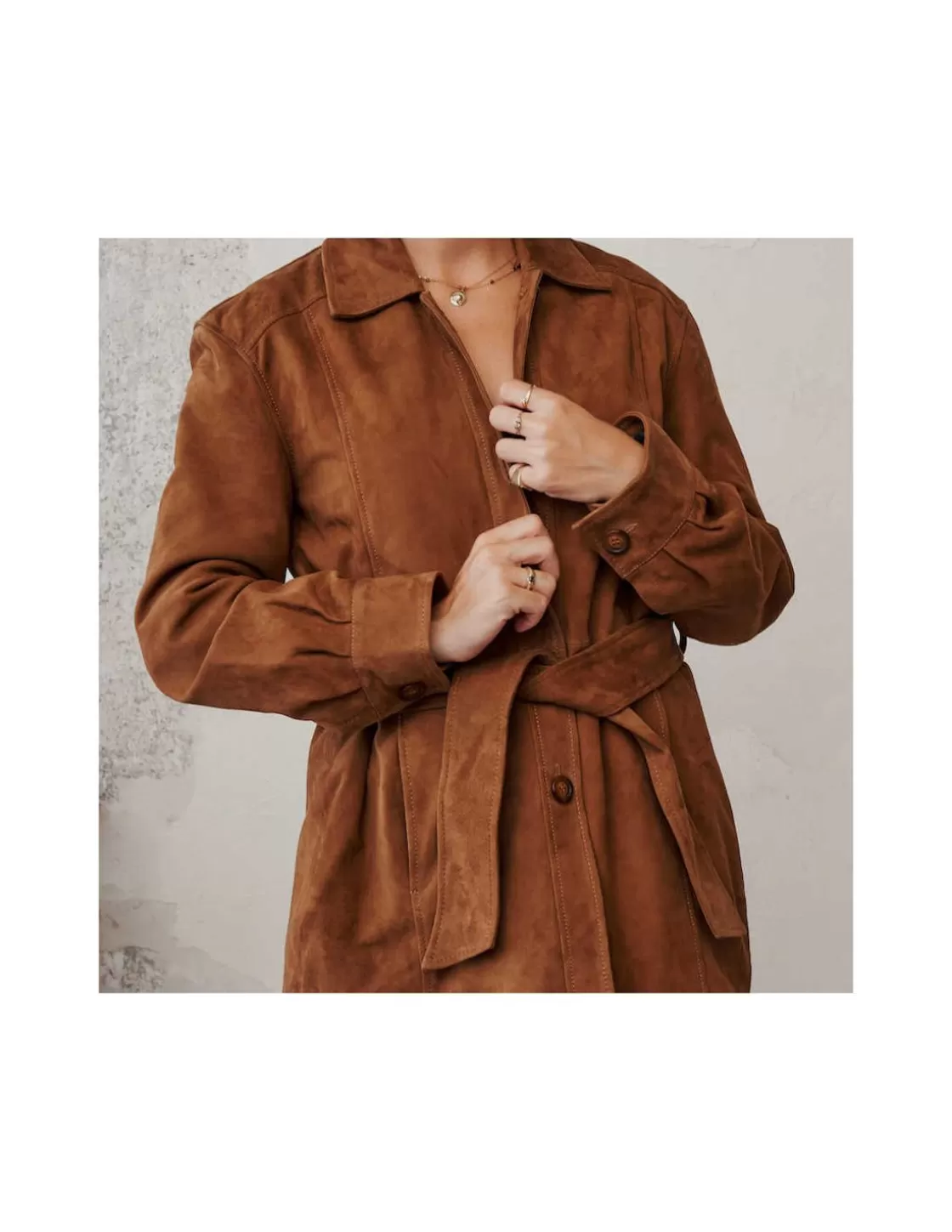 MONPIEL Leather Jackets For Women^Suede Jacket Camel