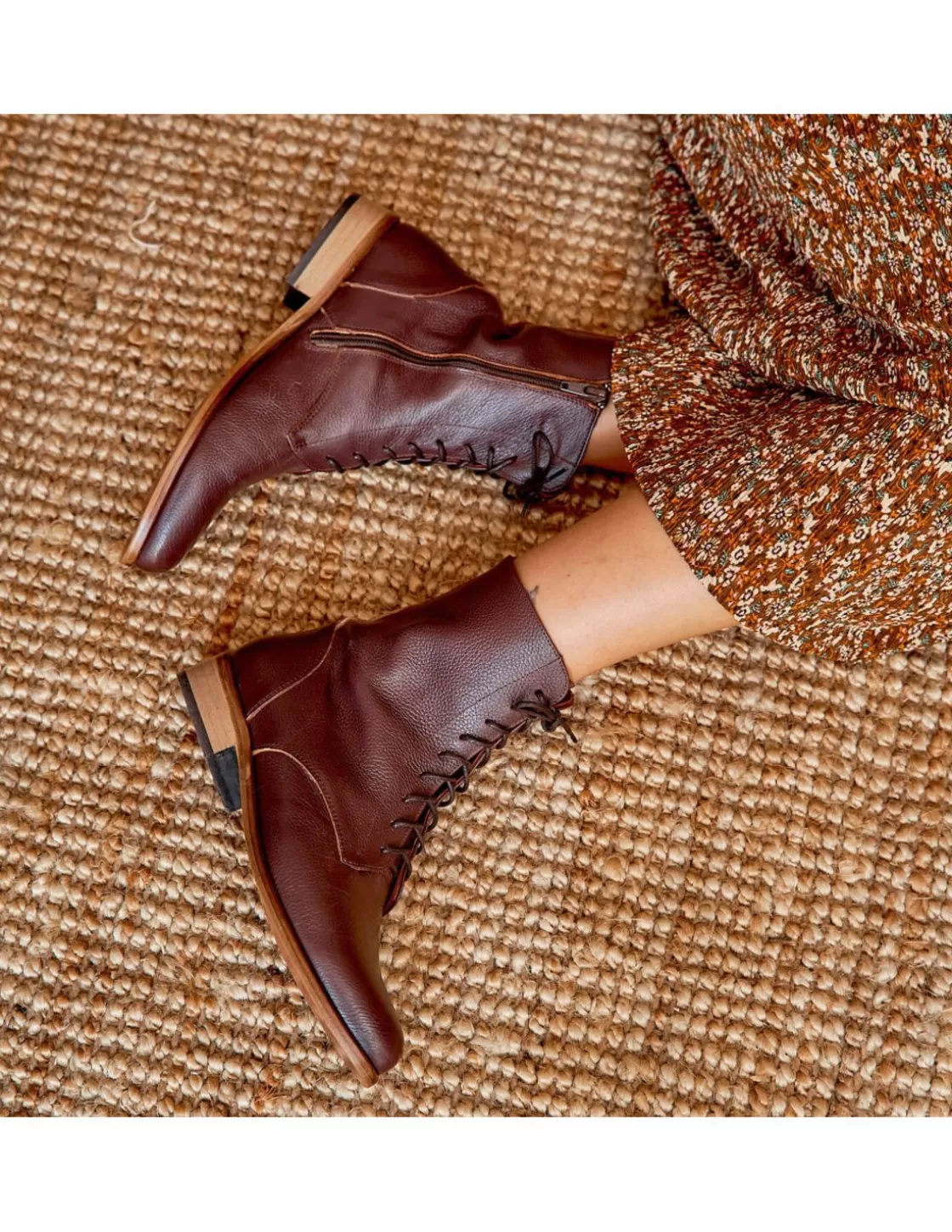 MONPIEL Leather Booty Woman^Vero Women'S Leather Ankle Boots Fine Point Burgundy