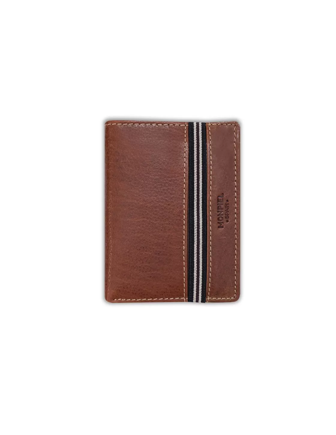 MONPIEL Men'S Leather Wallets^Wallet Billfold With Rubber Coin Purse Havana