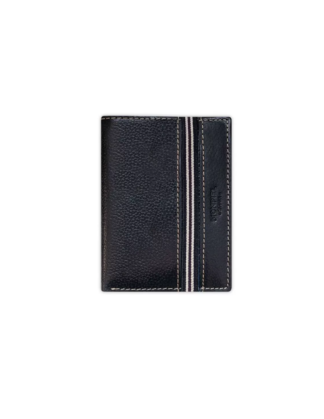 MONPIEL Men'S Leather Wallets^Wallet Billfold With Rubber Coin Purse Black