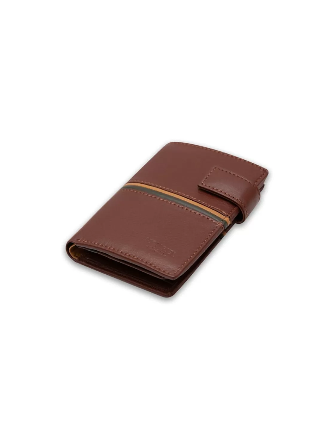 MONPIEL Men'S Leather Wallets^Wallet With Brooch And Purse Inside Color Stripes Havana