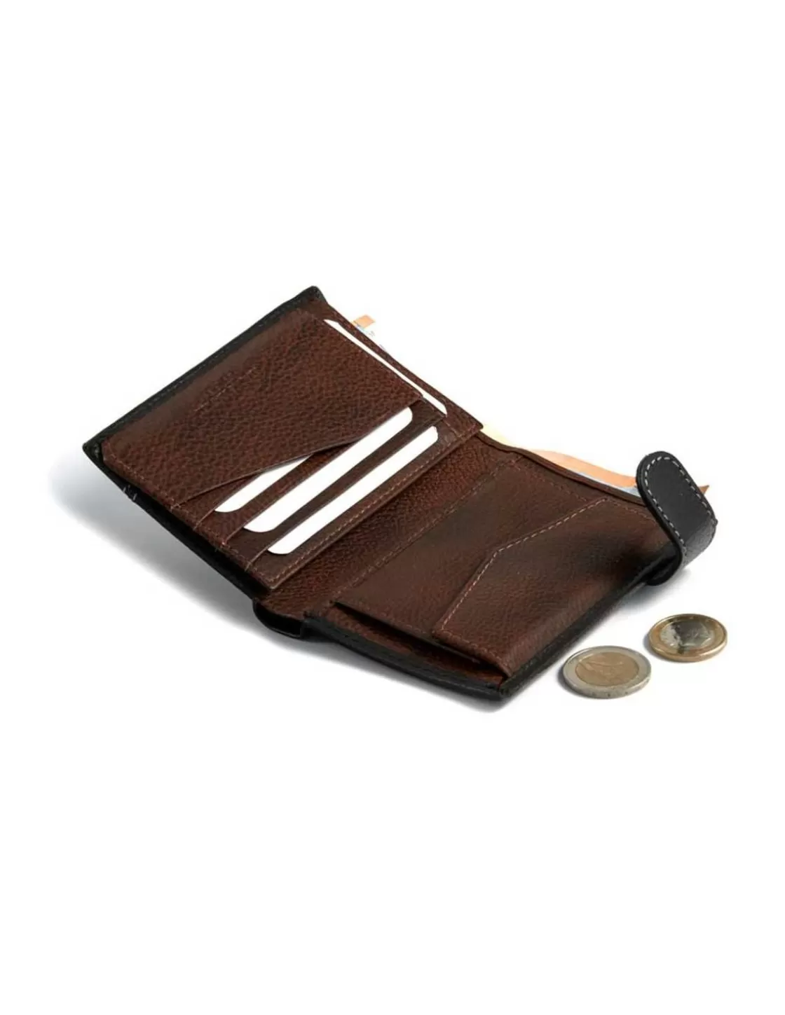MONPIEL Men'S Leather Wallets^Wallet With Clasp And Two Tone Interior Purse Black