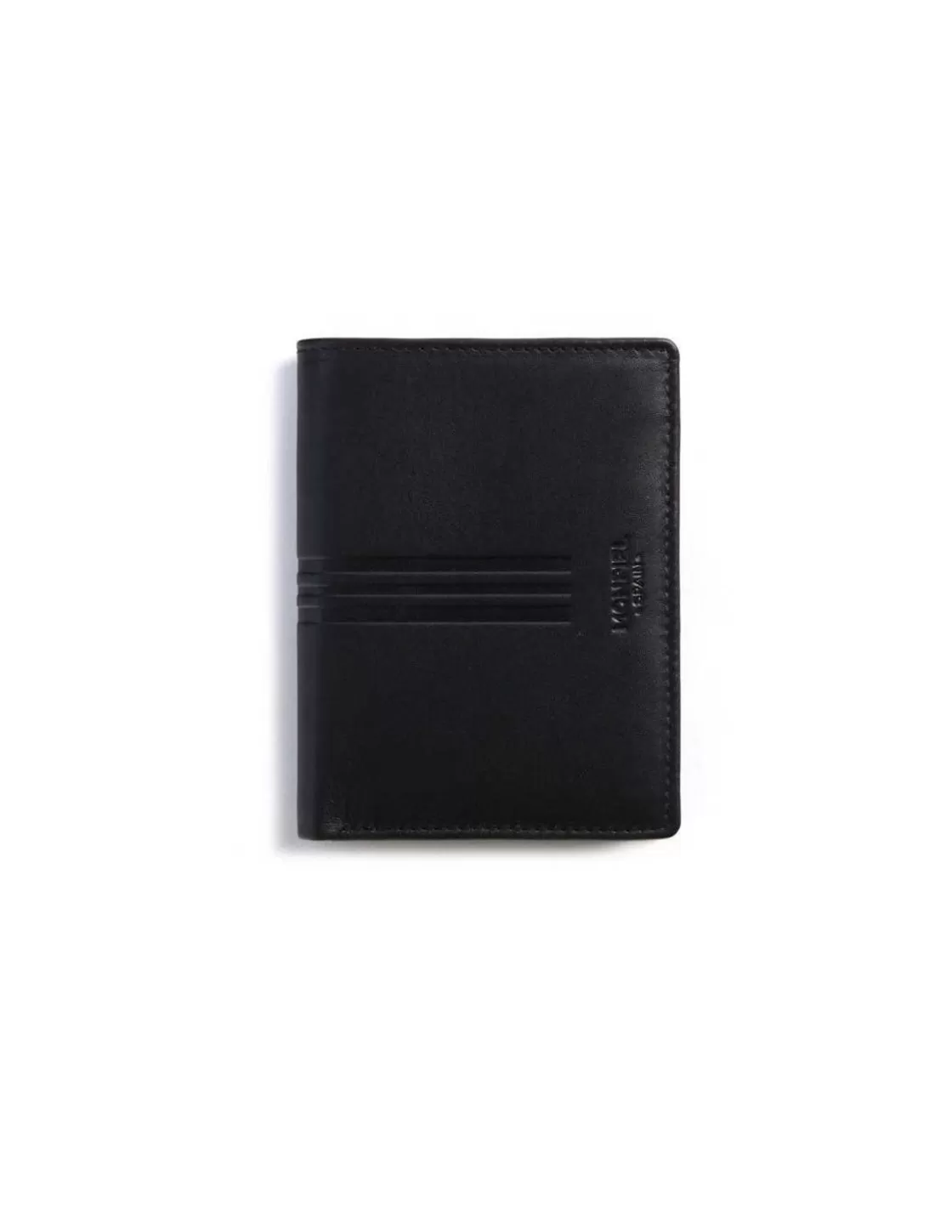 MONPIEL Men'S Leather Wallets^Wallet With Clasp Inside And Coin Pocket Mountain Black
