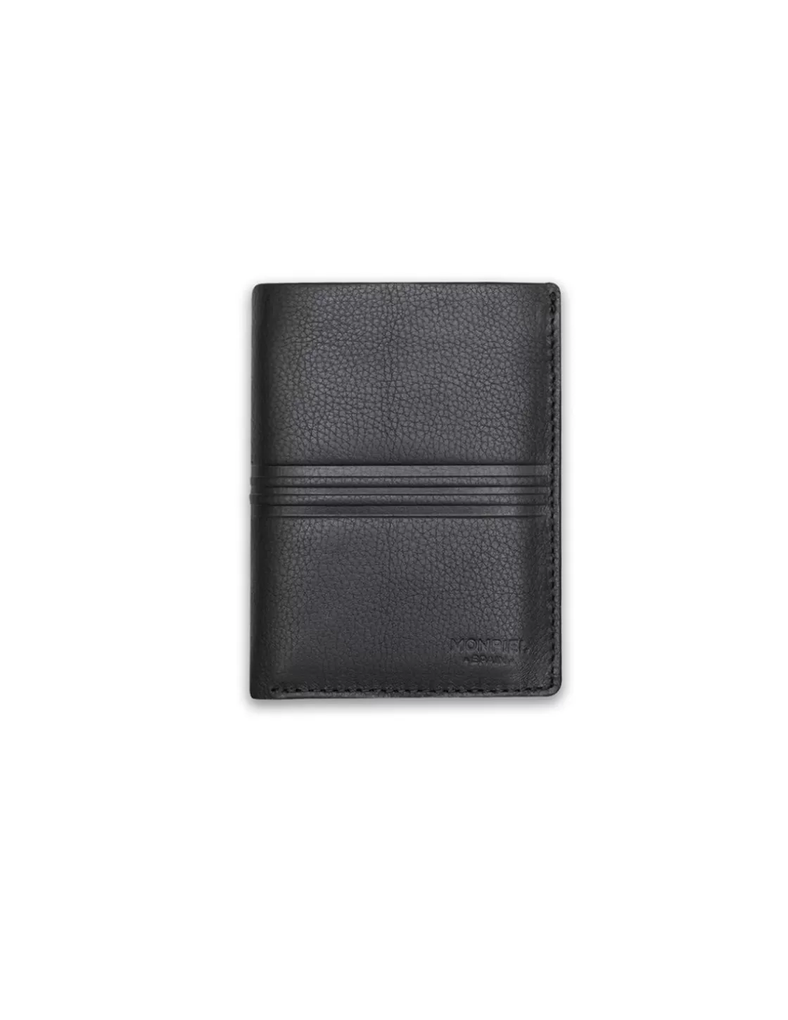 MONPIEL Men'S Leather Wallets^Wallet With Inner Loop And Stamped Purse Black
