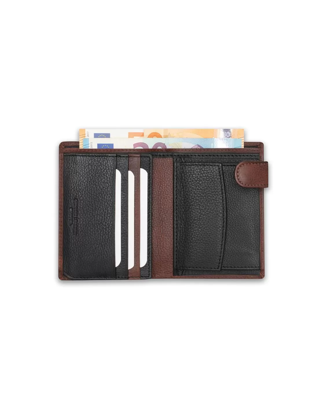MONPIEL Men'S Leather Wallets^Wallet With Loop And Purse Inside Printed Havana