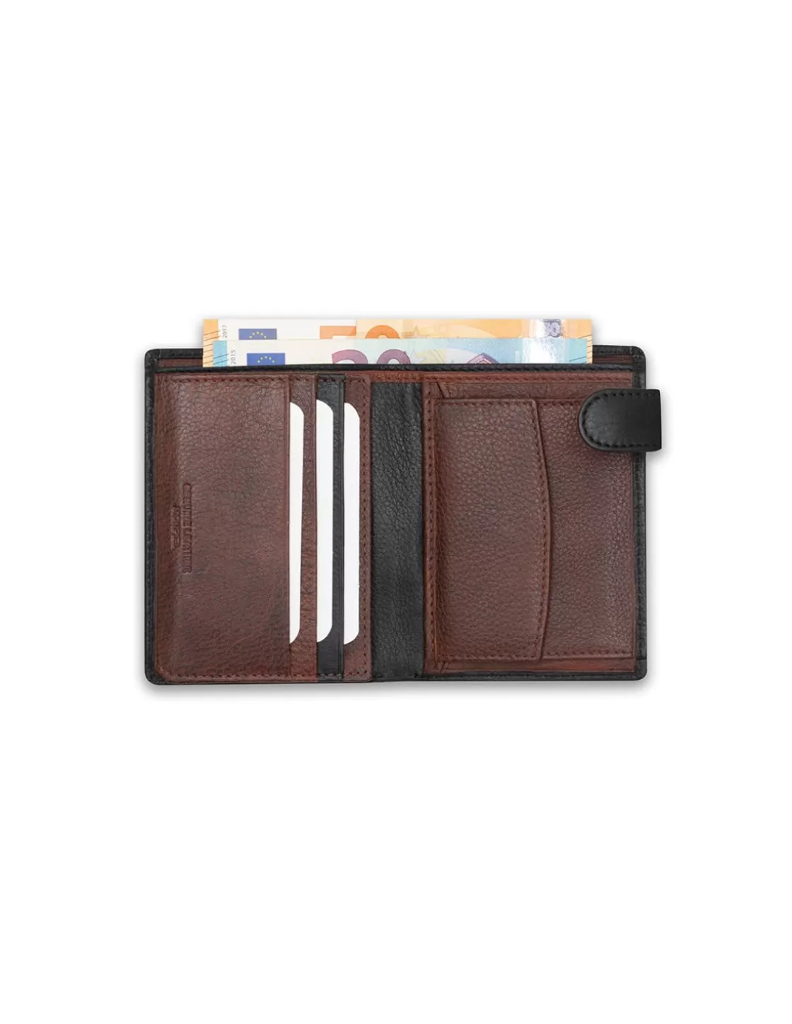 MONPIEL Men'S Leather Wallets^Wallet With Loop And Purse Inside Printed Black