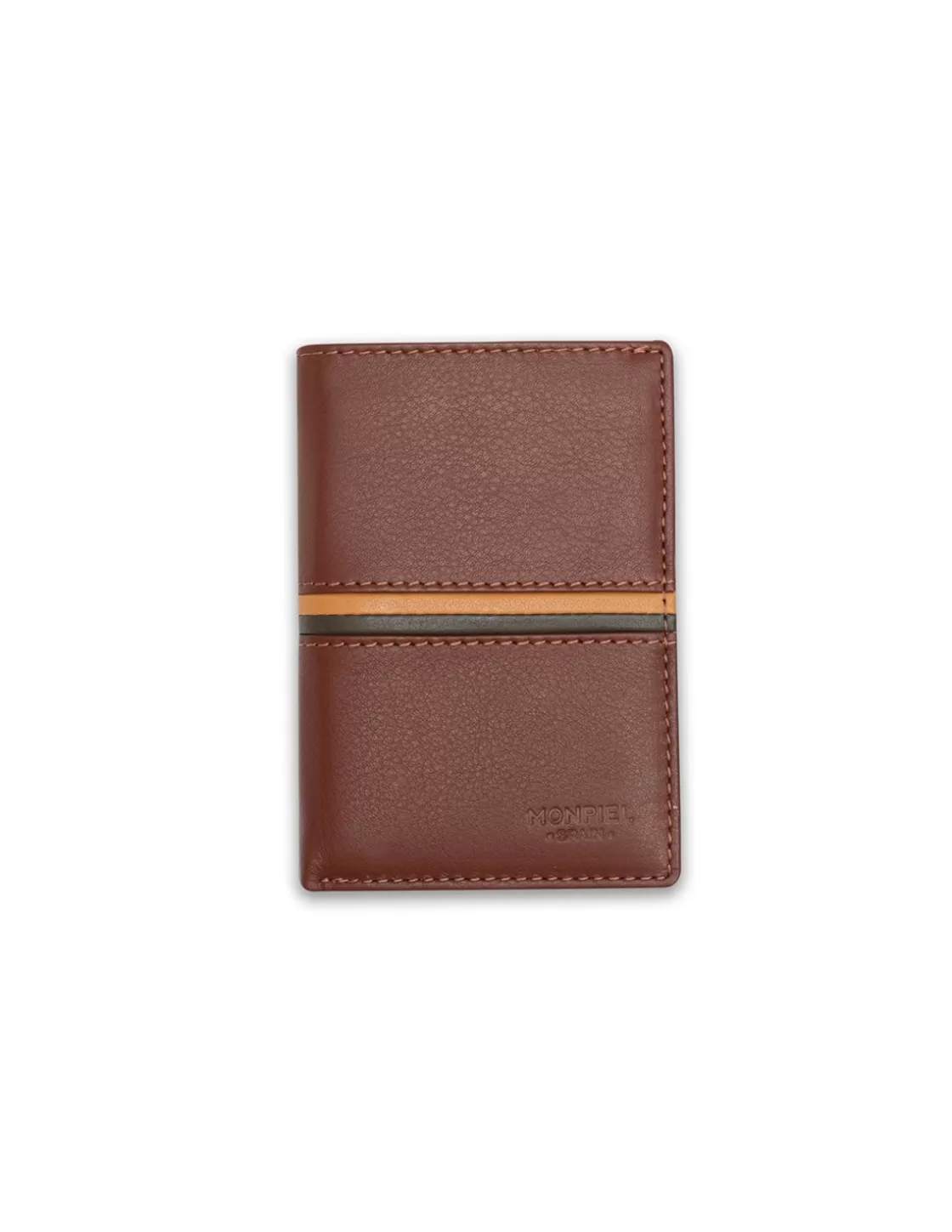 MONPIEL Men'S Leather Wallets^Wallet With Purse Inside Color Stripes Havana
