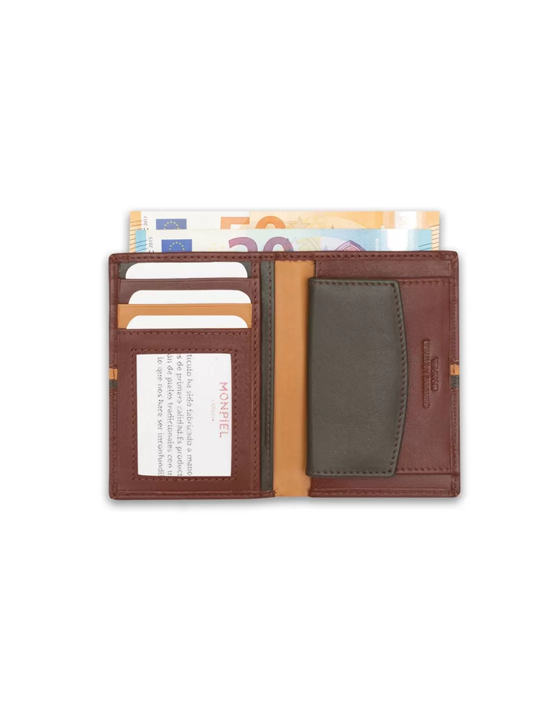MONPIEL Men'S Leather Wallets^Wallet With Purse Inside Color Stripes Havana
