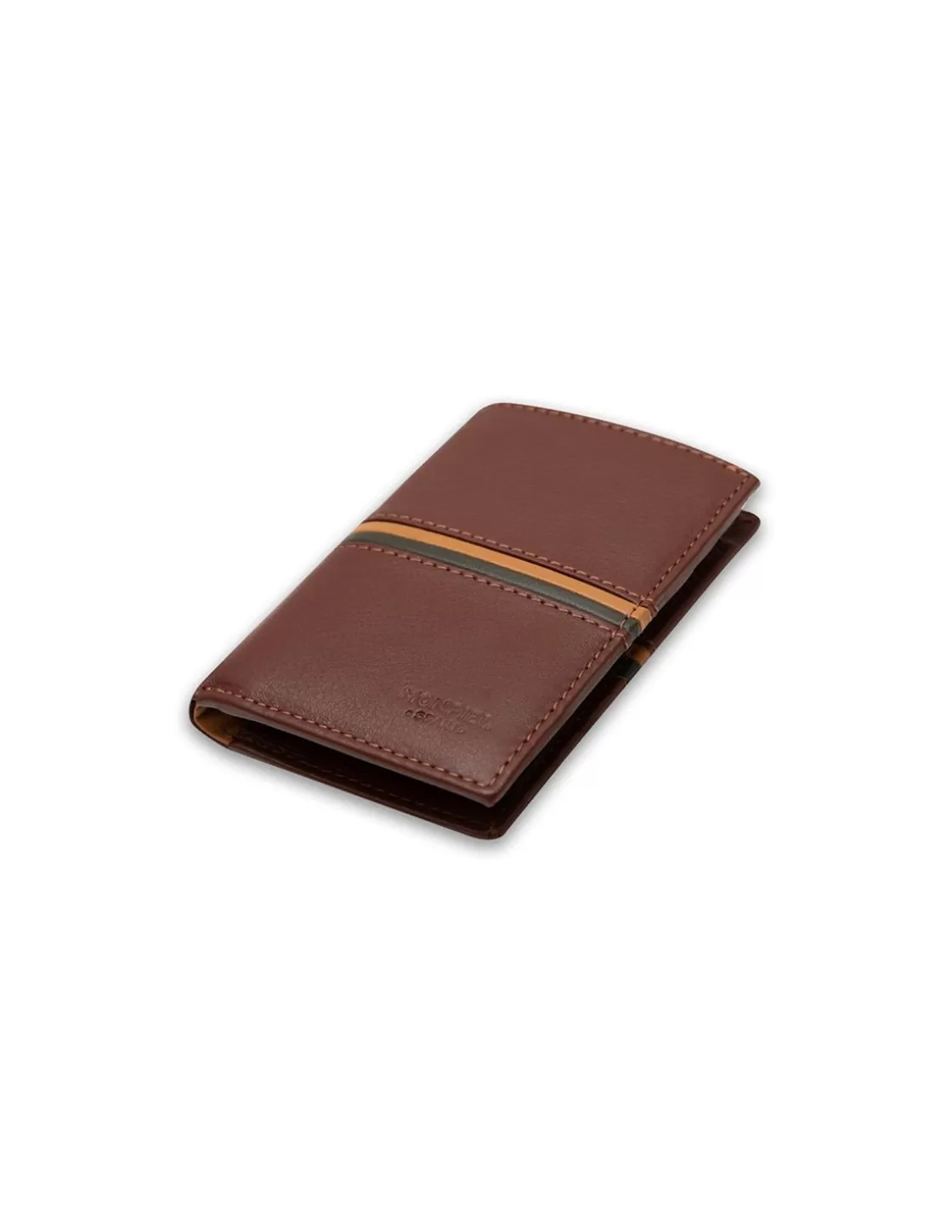 MONPIEL Men'S Leather Wallets^Wallet With Purse Inside Color Stripes Havana
