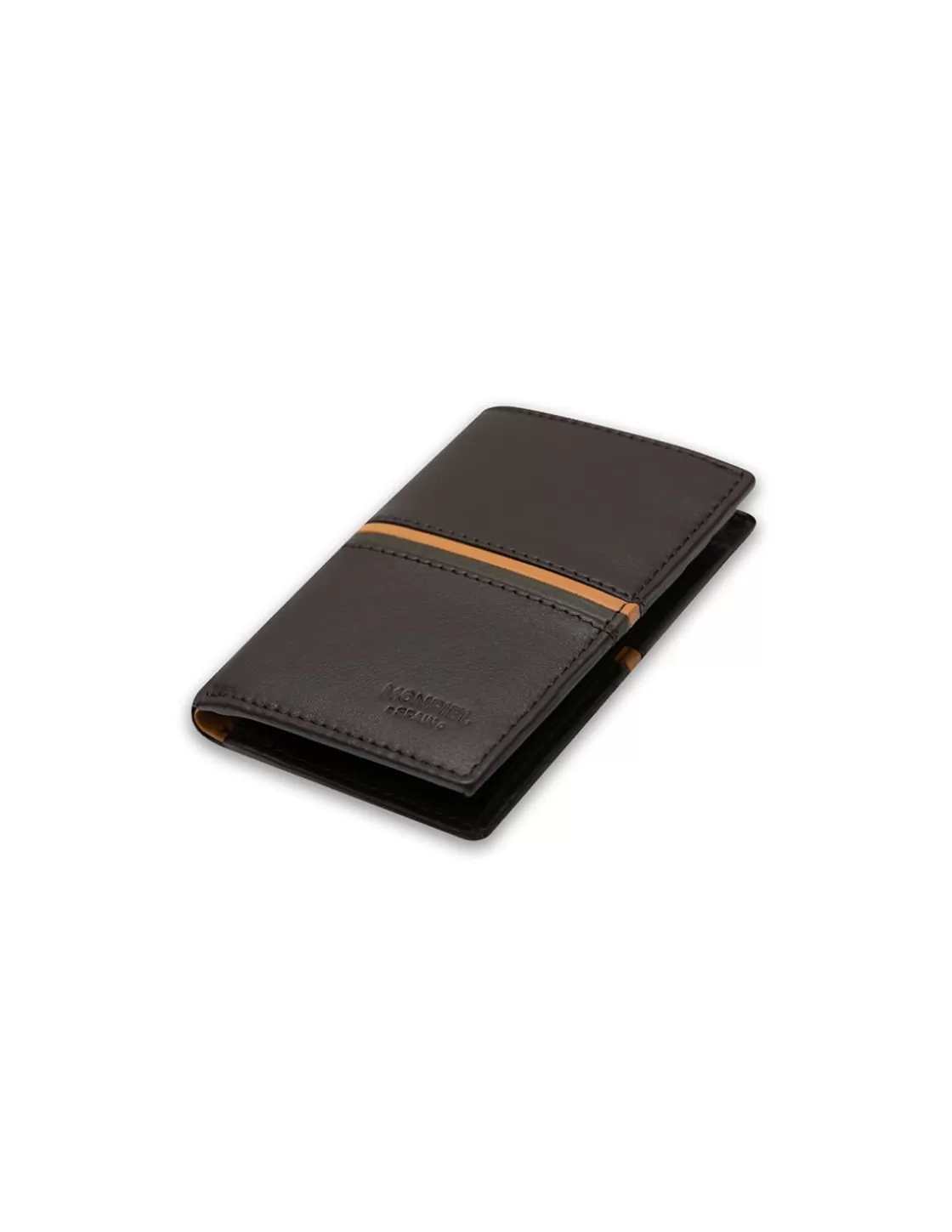 MONPIEL Men'S Leather Wallets^Wallet With Purse Inside Color Stripes Brown