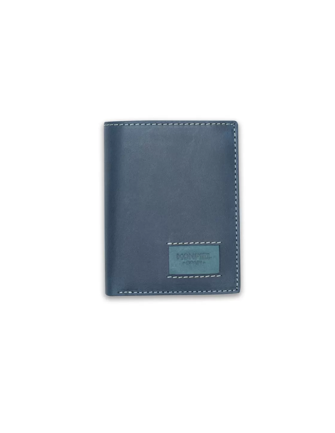 MONPIEL Men'S Leather Wallets^Wallet With Purse Inside Patch With Logo Blue