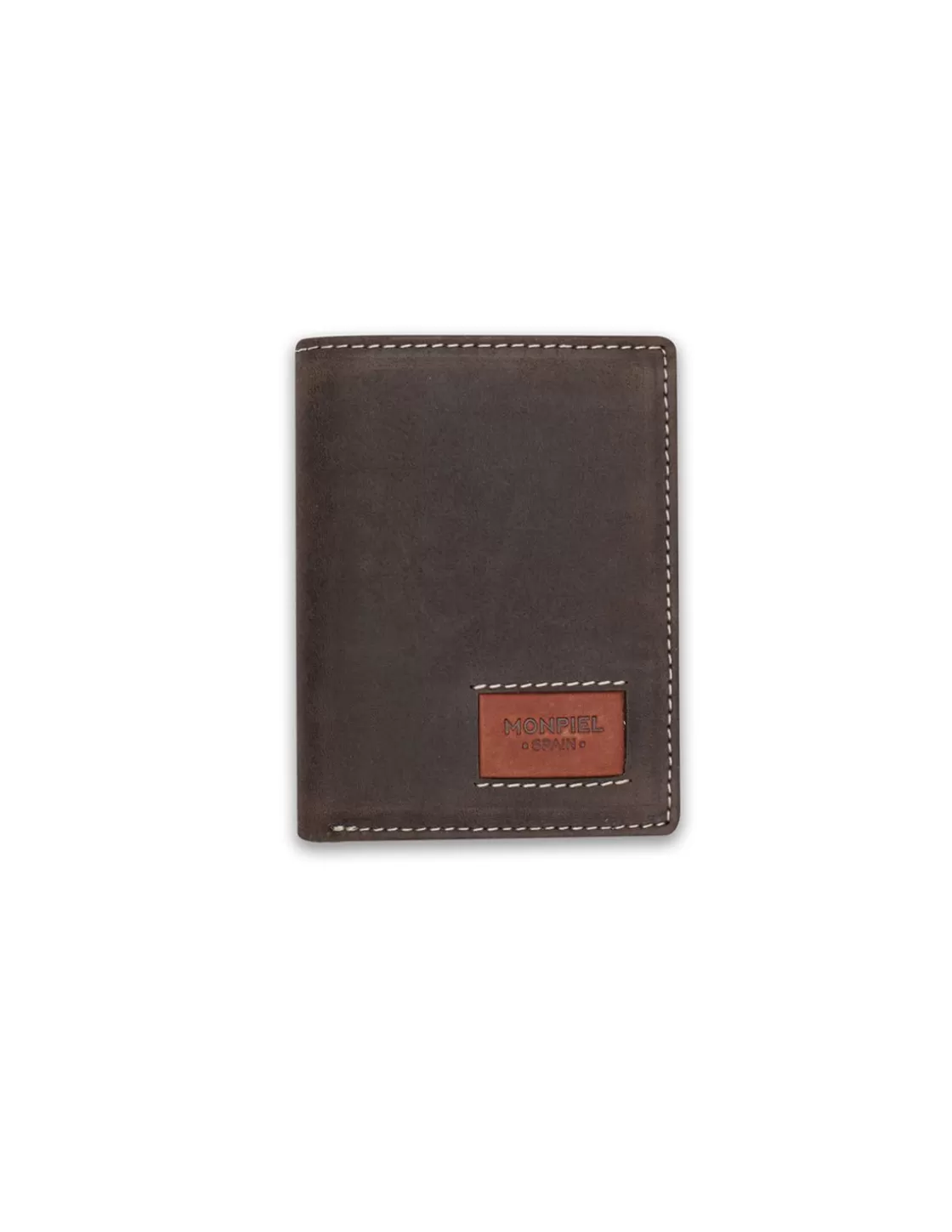 MONPIEL Men'S Leather Wallets^Wallet With Purse Inside Patch With Logo Brown
