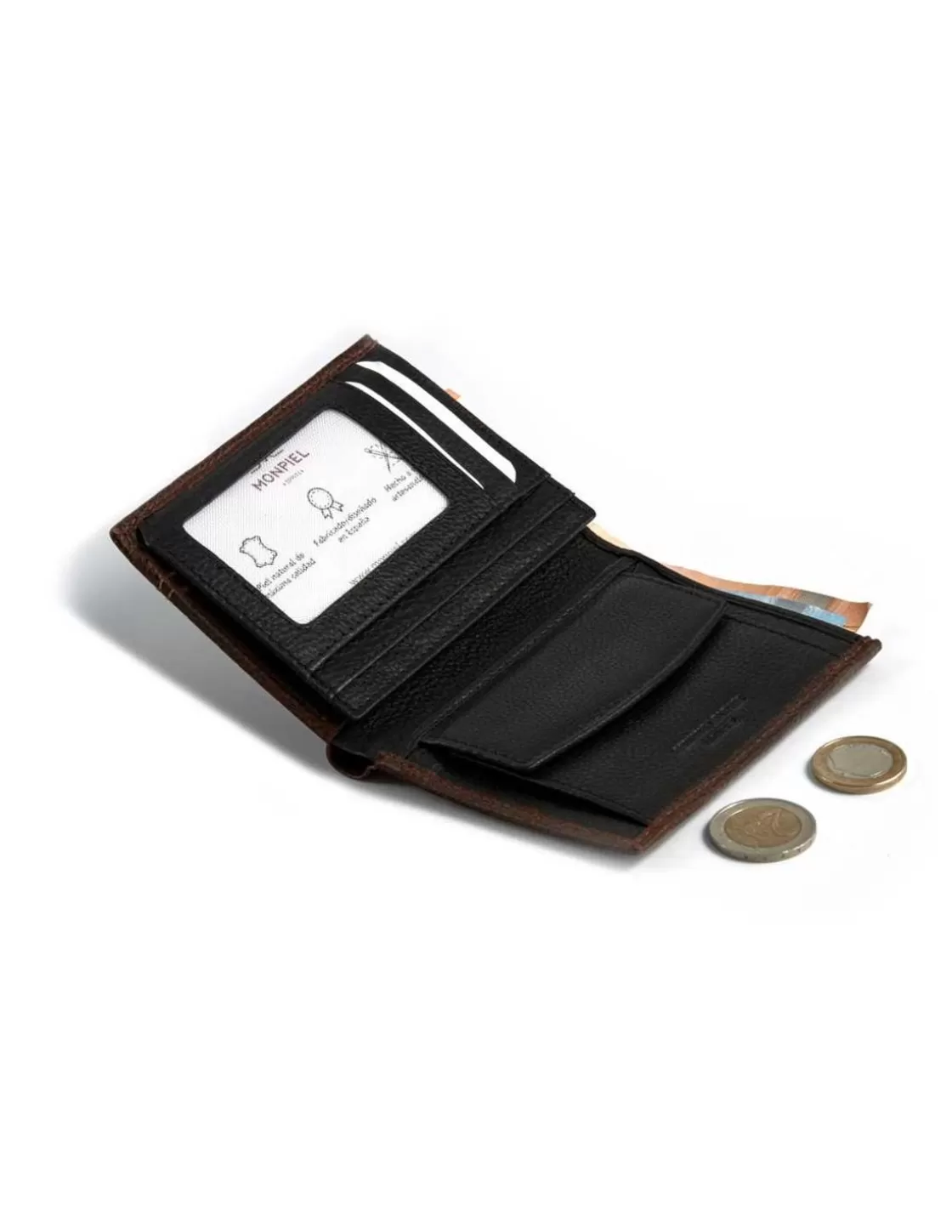 MONPIEL Men'S Leather Wallets^Wallet With Purse Inside Two Tones Brown