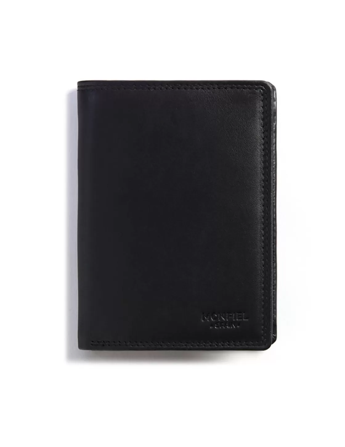 MONPIEL Men'S Leather Wallets^Xl Leather Wallet With Coin Purse Black
