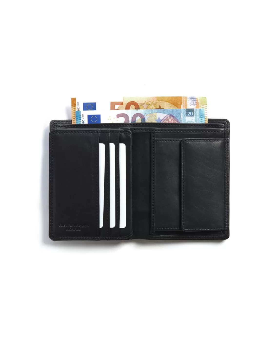 MONPIEL Men'S Leather Wallets^Xl Leather Wallet With Coin Purse Black