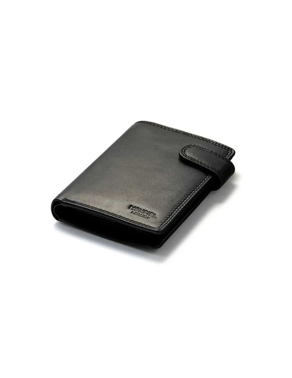 MONPIEL Men'S Leather Wallets^Xl Leather Wallet With Loop And Coin Purse Black